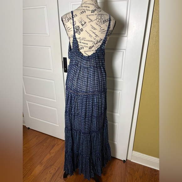 Free People Women Midnight Dance Print Sleeveless Maxi Dress Blue Size NWT - Picture 7 of 13